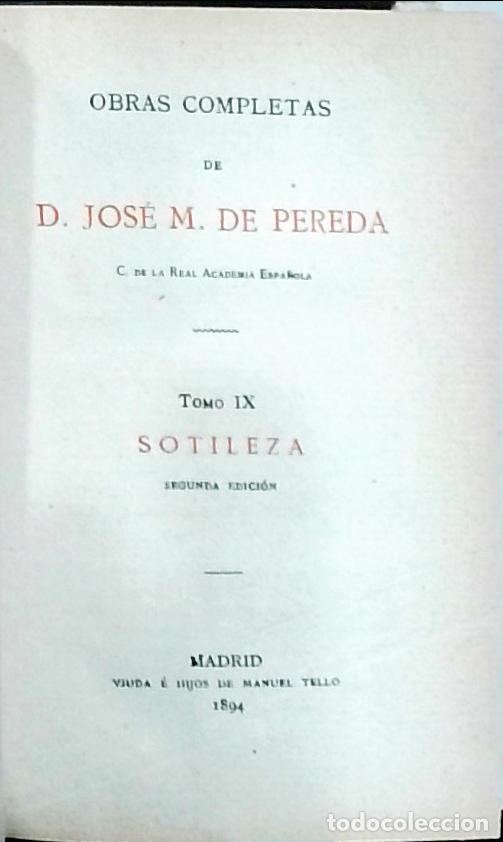 B&uuml;cher: Sotileza. Obras completas. Tomo IX - PEREDA, Jos&eacute; Mar&iacute;a de: