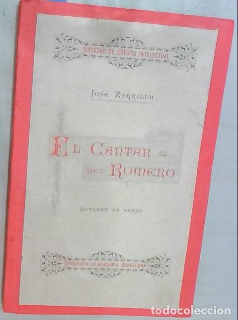 Libros: El cantar del romero. Leyenda en verso - ZORRILLA, Jos&eacute;: