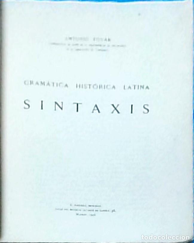 Libri di seconda mano: Gram&aacute;tica hist&oacute;rica latina. Sintaxis - TOVAR, Antonio: