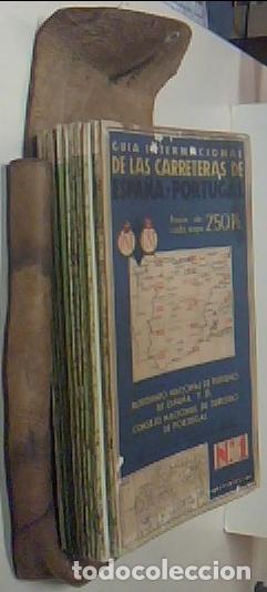 B&uuml;cher: Gu&iacute;a internacional de carreteras de Espa&ntilde;a y Portugal. 14 MAPAS PLEGADOS CON ESTUCHE CUERO. COMPLETO