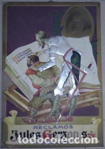 Libros: Cartel publicidad Don Quijote y Sancho Panza de Reclamos Jules Gerzon S.A. Barcelona - CARTEL PUBLIC