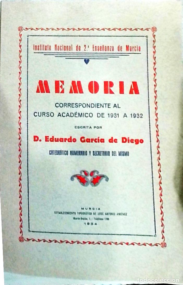 B&uuml;cher: Memoria. Correspondiente al curso acad&eacute;mico de 1931 a 1932. Instituto Nacional de 2&trade; Ense&ntilde;anza de Mu