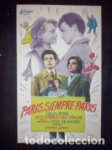 Livros em segunda m&atilde;o: Par&iacute;s, siempre Par&iacute;s. Lucia Bose, ldo Fabrizi, Ave Ninchi, Yves Montand. Director: Luciano Emmer - P