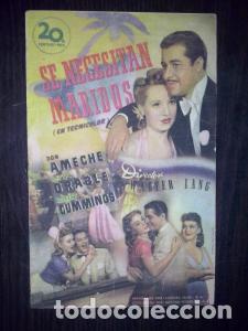 Livros em segunda m&atilde;o: Se necesitan maridos. Don Ameche, Betty Grable, Robert Cummings. Director: Walter Lang - PROGRAMA DE