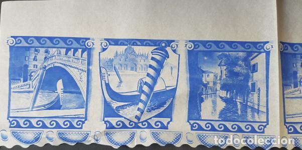 Libros: Cenefa Alacena motivo Venecia azul. 63x12 cms. M&aacute;s 5'5 cms de margen blanco. - :