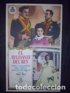Livres: El ayudante del Rey. Adolf Wohlbr&uuml;ck, Willy Fritsch, Annelie Reinhold. Director: Paul May - PROGRAMA