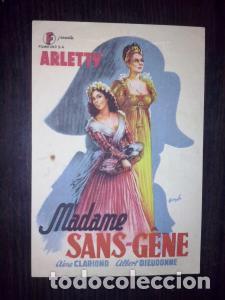 Livres: Madame Sans-G&Iacute;ne. Arletty. Aime Clariond, Albert Dieudonne - PROGRAMA DE CINE: