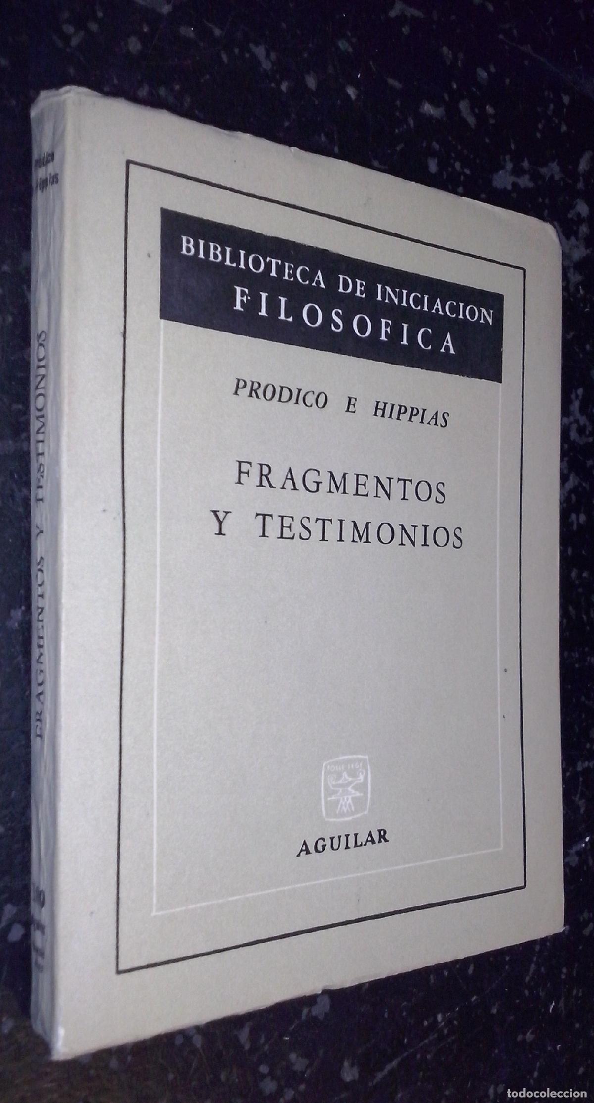 Libros: Fragmentos y testimonios - PRODICO e HIPPIAS: - Foto 1