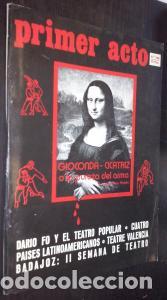 Libros: Primer Acto. Revista espa&ntilde;ola del teatro. N&int; 168 - REVISTA: