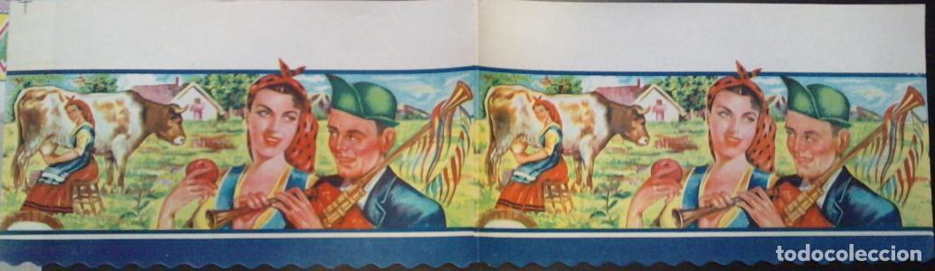 Libros: Cenefa Alacena motivo granja. Con una vaca. 55x11 cms. M&aacute;s 3'5 cms de margen blanco. - cenefa de ala