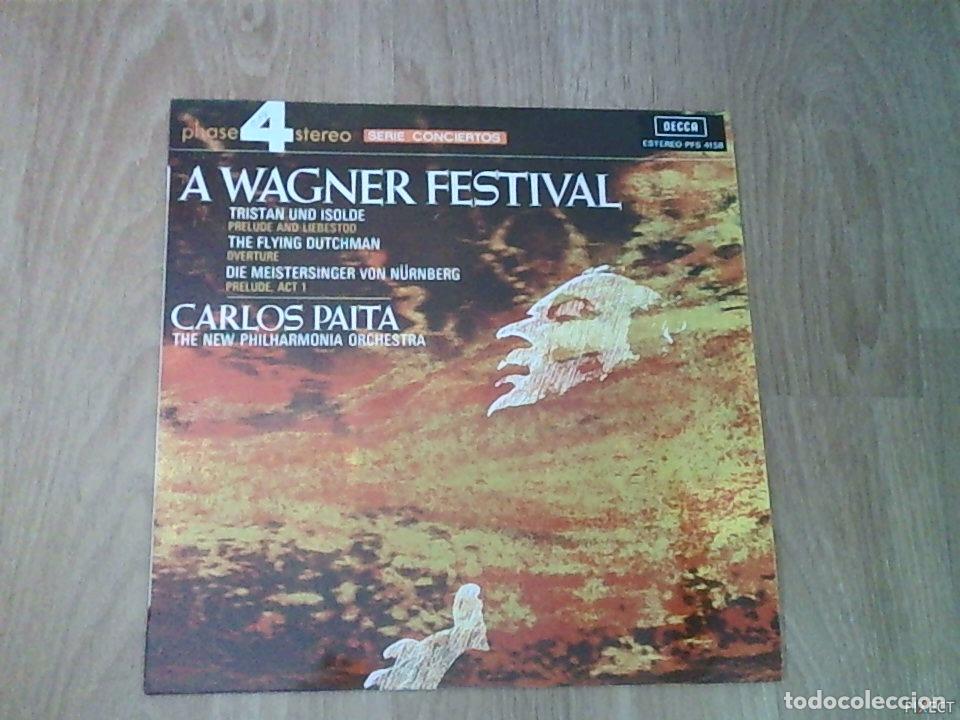 Libri di seconda mano: A WAGNER FESTIVAL. CARLOS PAITA, THE NEW PHILHARMONIA ORCHESTRA. DISCO. VINILO. DISCOS. VINILOS - CA