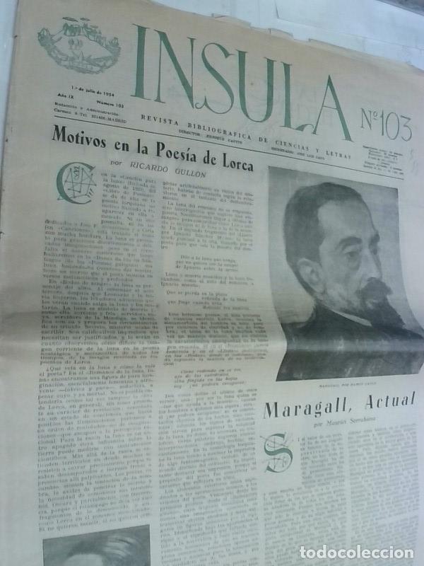 books: Insula n&ordm; 103, A&ntilde;o IX. Motivos en la poes&iacute;a de Lorca por Ricardo Gull&oacute;n. Maragall, actual por Mauric