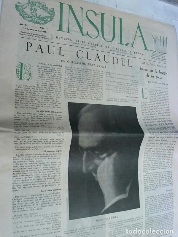 Libri di seconda mano: Insula n&ordm; 111, A&ntilde;o X. Paul Claudel por Guillermo D&iacute;az Plaja. Carta de Alemania &rdquo;escrito con la image