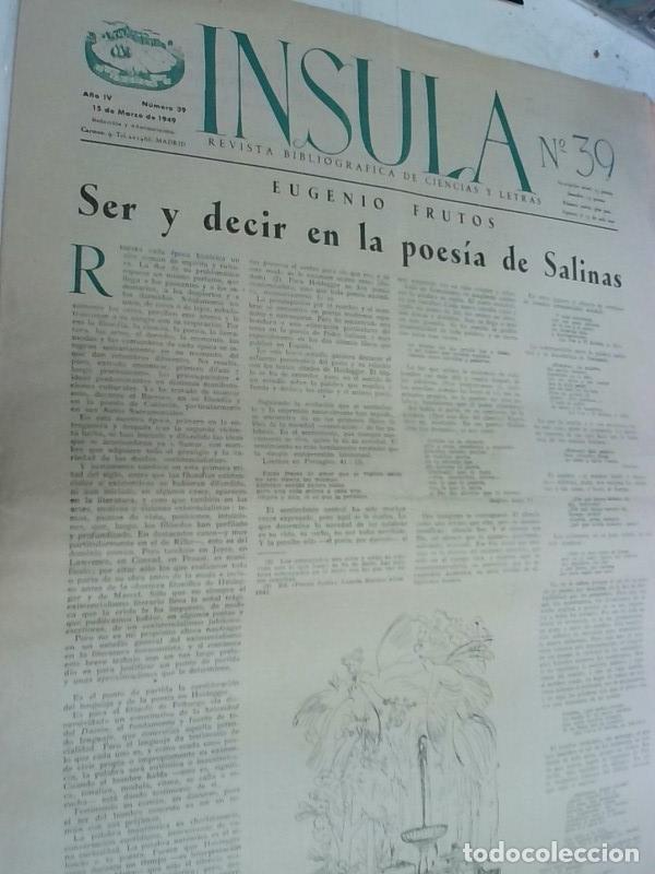 Libri di seconda mano: Insula n&ordm; 39, A&ntilde;o IV. Eugenio Frutos: Ser y decir en la poes&iacute;a de Salinas - Autores Varios: