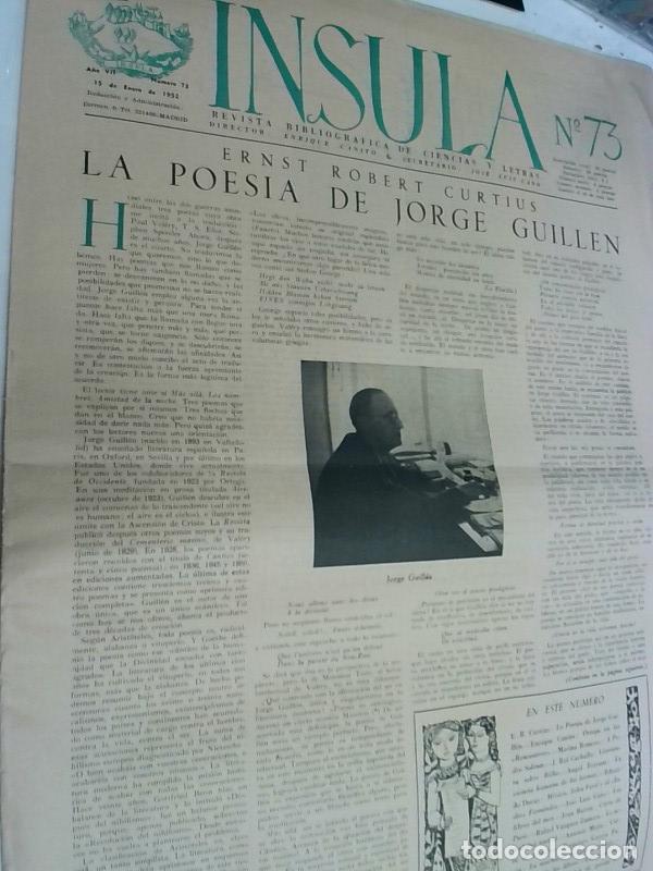 Libri di seconda mano: Insula n&ordm; 73, A&ntilde;o VII. Ernst Robert Curtius: La poes&iacute;a de Jorge Guill&eacute;n - Autores Varios: