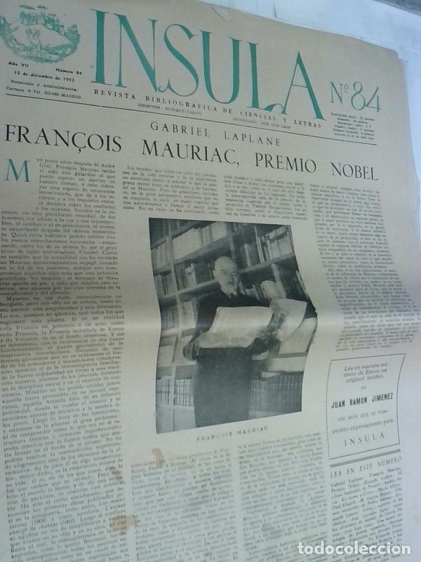 Libri di seconda mano: Insula n&ordm; 84, A&ntilde;o VII. Gabriel Laplane: Francois Mauriac, Premio Nobel - Autores Varios: