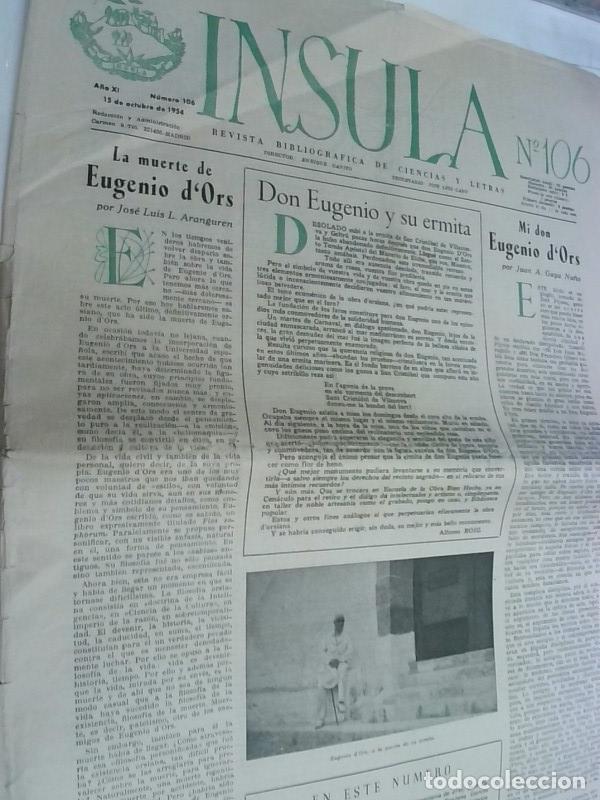 Libri di seconda mano: Insula n&ordm; 106, A&ntilde;o I. La muerte de Eugenio d'Ors por Jos&eacute; Luis Aranguren. Mi don Eugenio d'Ors por J