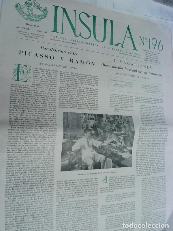 Libros: Insula n&ordm; 196, A&ntilde;o XVIII. Paralelismo entre Picasso y Ram&oacute;n por Guillermo de Torre. Divagaciones (re