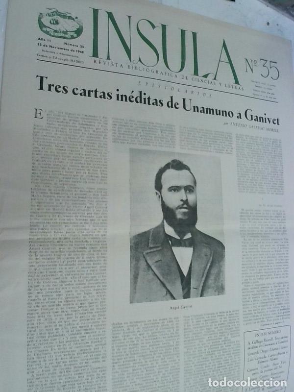 books: Insula n&ordm; 35, A&ntilde;o III. Tres cartas in&eacute;ditas de Unamuno a Ganivet - Autores Varios: