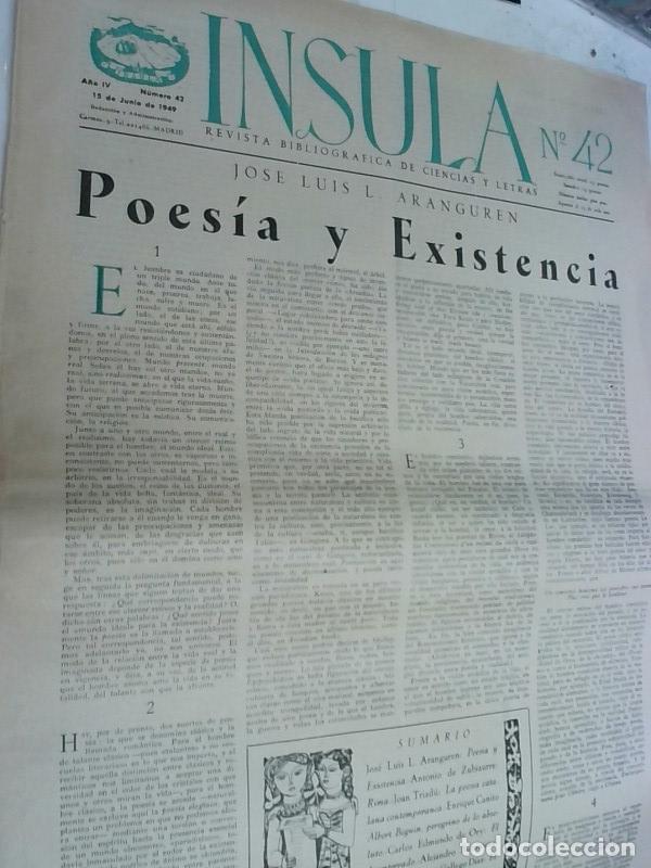 B&uuml;cher: Insula n&ordm; 42, A&ntilde;o IV. Jos&eacute; Luis L. Aranguren: Poes&iacute;a y Existencia - Autores Varios: