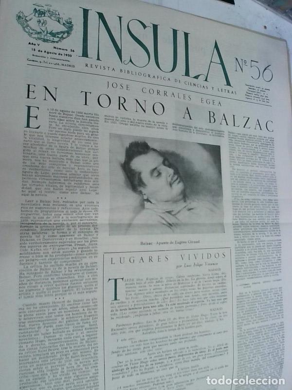 Libros: Insula n&ordm; 56, A&ntilde;o V. Jos&eacute; Corrales Egea: en torno a Balzac - Autores Varios: