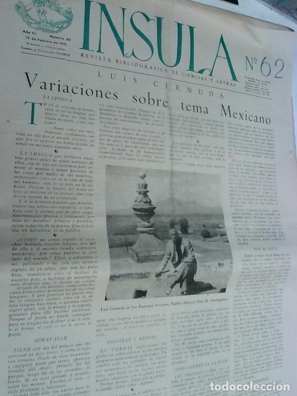B&uuml;cher: Insula n&ordm; 62, A&ntilde;o VI. Luis Cernuda: Variaciones sobre tema Mexicano - Autores Varios: