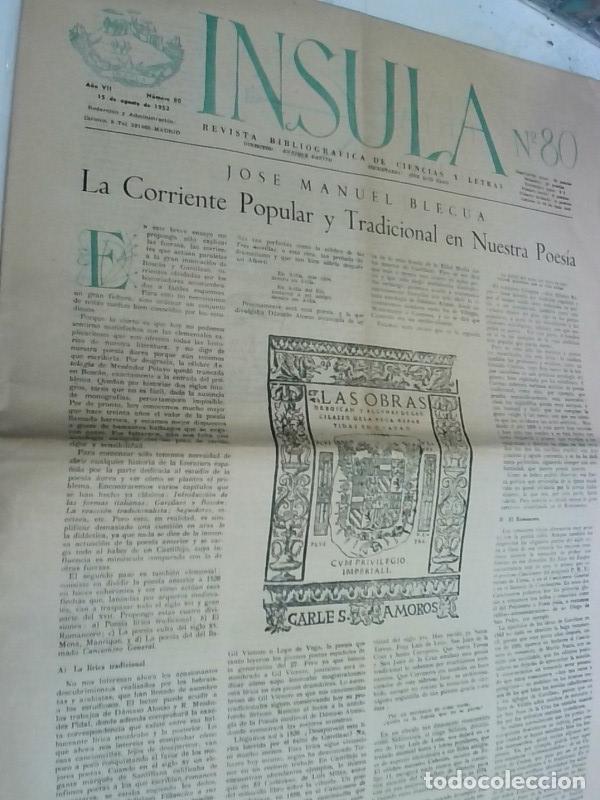 B&uuml;cher: Insula n&ordm; 80, A&ntilde;o VII. Jos&eacute; Manuel Blecua: La corriente popular y tradicional en nuestra poes&iacute;a - Au