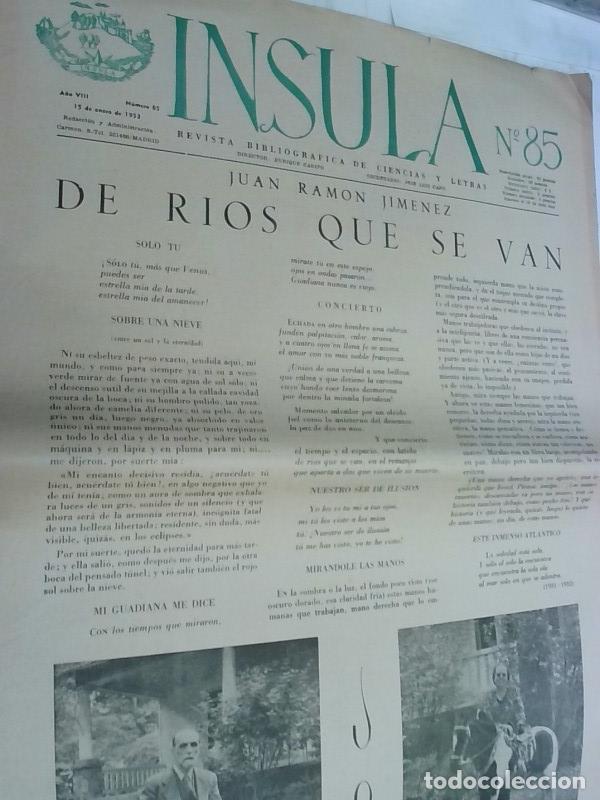 Libros: Insula n&ordm; 85, A&ntilde;o VIII. Juan Ram&oacute;n Jim&eacute;nez: De r&iacute;os que se me van - Autores Varios: