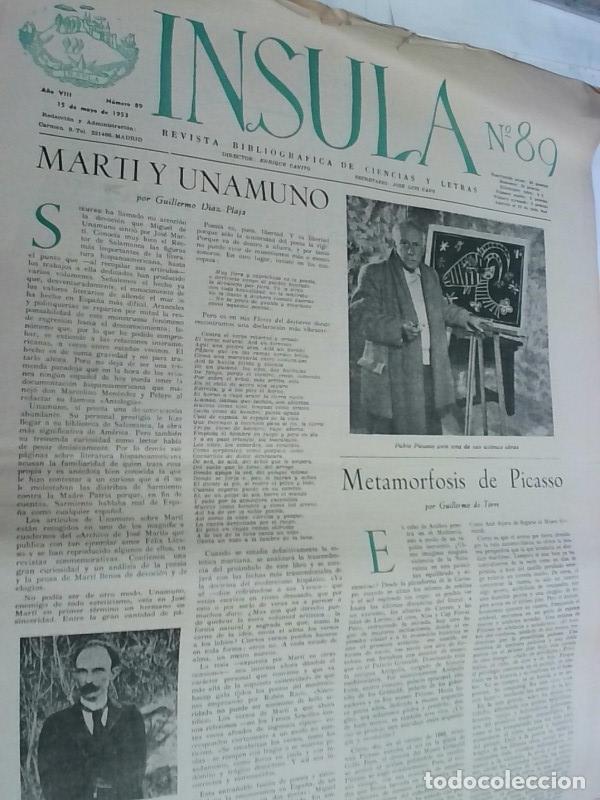 Libri di seconda mano: Insula n&ordm; 89, A&ntilde;o VIII. Mart&iacute; y Unamuno por Guillermo D&iacute;az Plaja. Metamorf&oacute;sis de Picasso por Guille