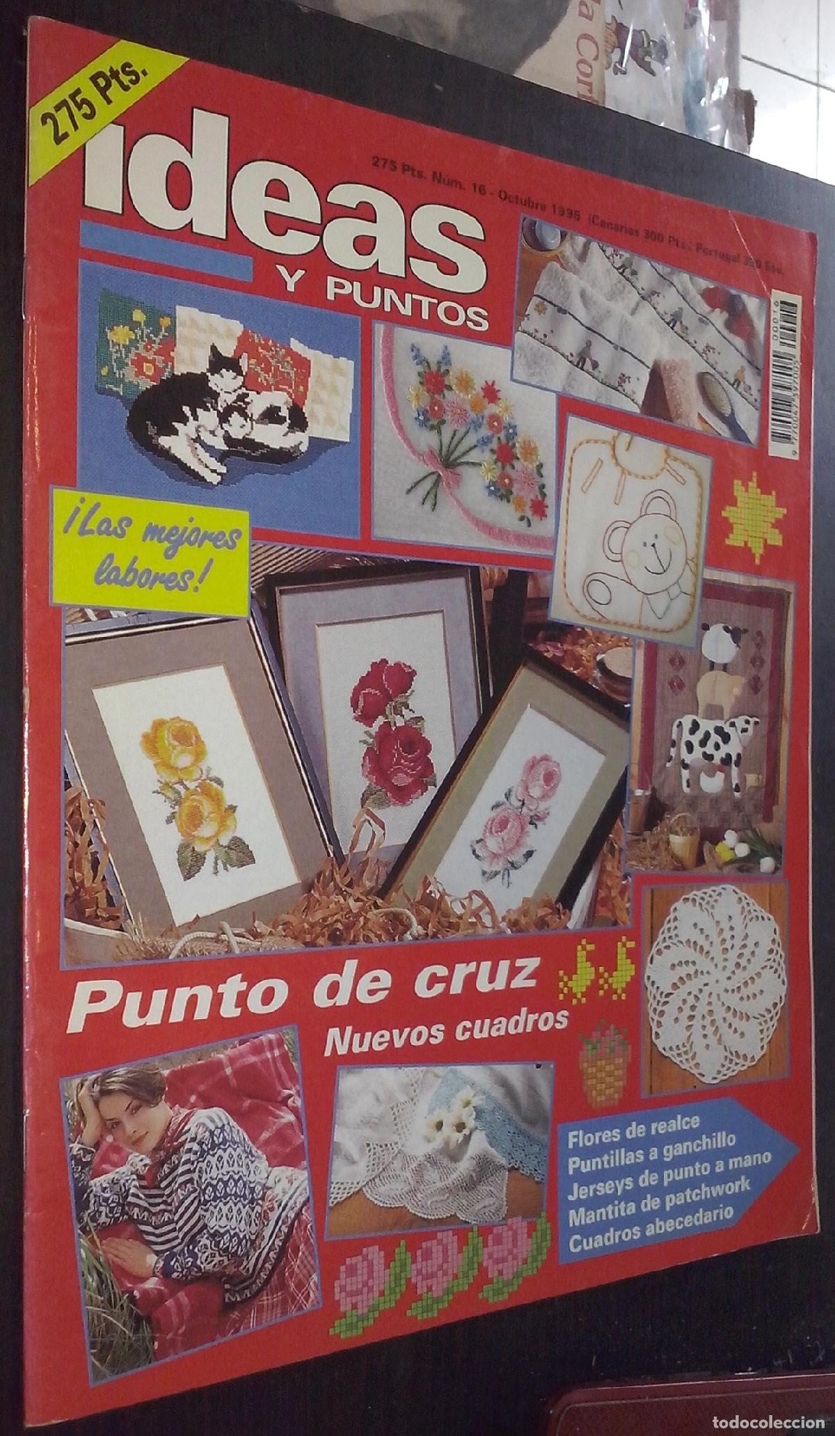 Libros: Ideas y puntos. N&ordm; 16: Flores de realce. Puntillas a ganchillo. Jerseys de punto a mano. Mantita de
