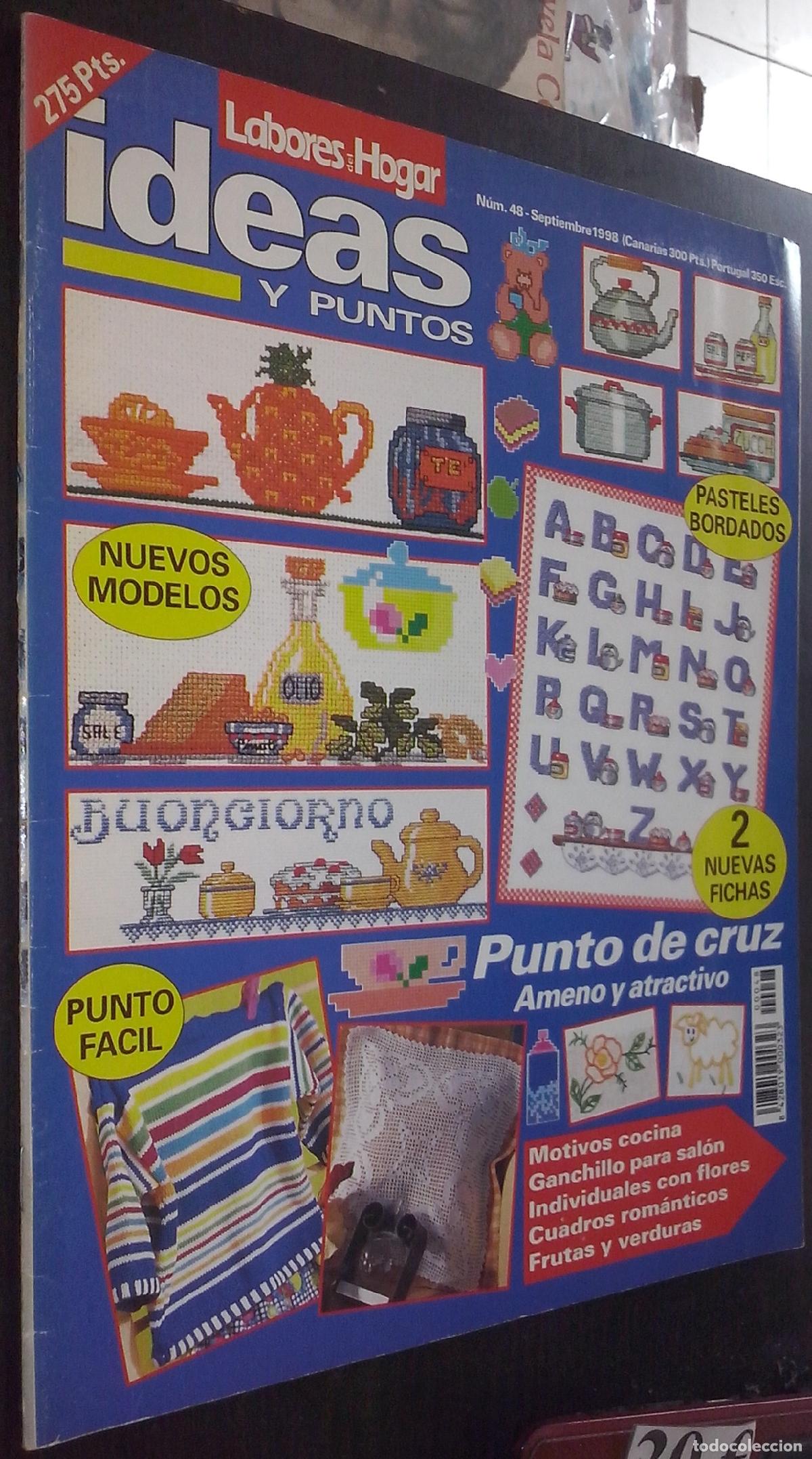Libros: Ideas y puntos. N&ordm; 48: Motivos cocina. Ganchillo para sal&oacute;n. Individuales con flores. Cuadros rom&aacute;nt