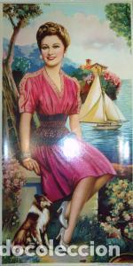 Libros: MUJER CON PERRO Y BARCO. 50x25 cms. - &Aacute;ngel Alem&aacute;n: - Foto 1