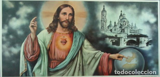 Libros: SAGRADO CORAZ&Oacute;N DE JES&Uacute;S. 88x40 cms. - &Aacute;ngel Alem&aacute;n: - Foto 1