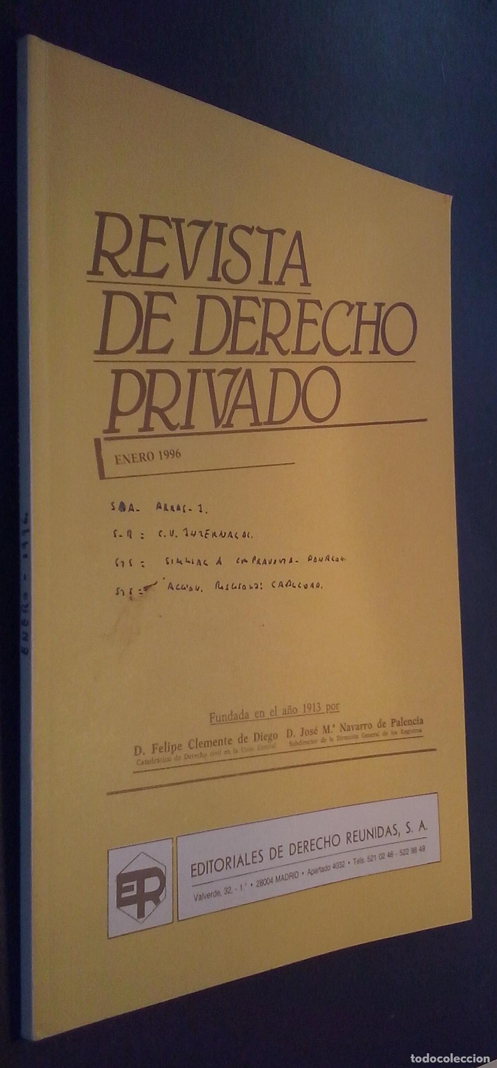 Libri di seconda mano: Revista de Derecho Privado. Enero 1996 - REVISTA: