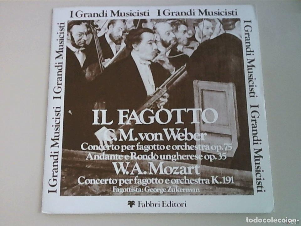 Libros: IL FAGOTTO.C.M.VON WEBER OP.75-OP.35. W.A. MOZART K.191. DISCO. VINILO. DISCOS. VINILOS - WEBER-MOZA
