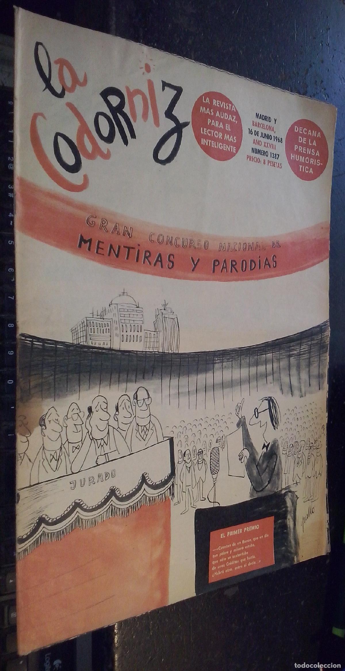 B&uuml;cher: La codorniz. A&ntilde;o XXVIII. N&ordm; 1387. 16 de junio de 1968 - REVISTA: