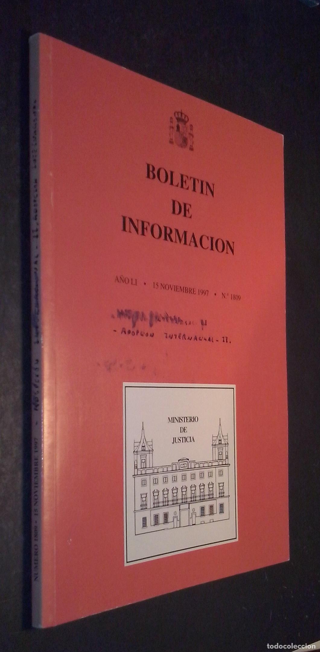 books: Bolet&iacute;n de Informaci&oacute;n. A&ntilde;o LI. 15 Noviembre 1997. N&ordm; 1809 - REVISTA: