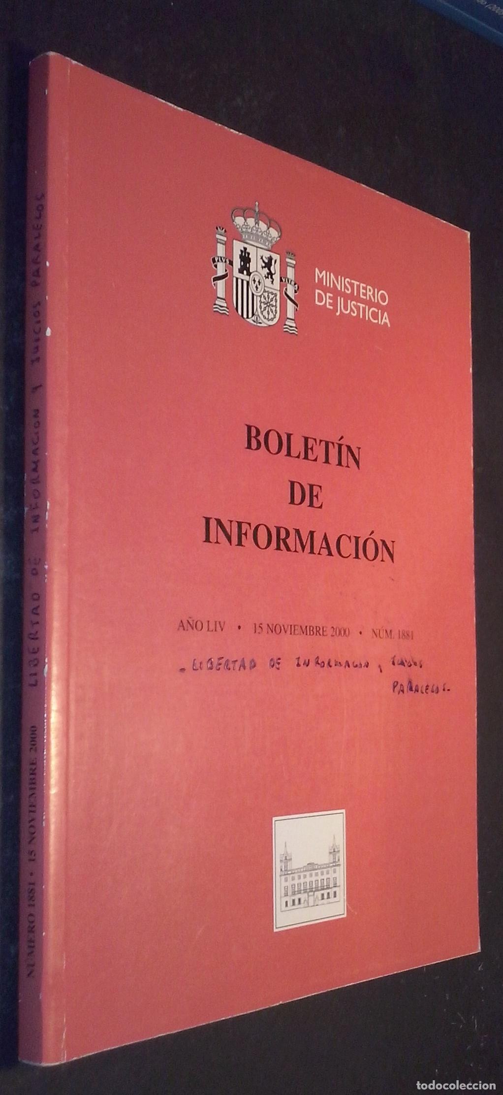 books: Bolet&iacute;n de Informaci&oacute;n. A&ntilde;o LIV. 15 Noviembre 2000. N&ordm; 1881 - REVISTA: