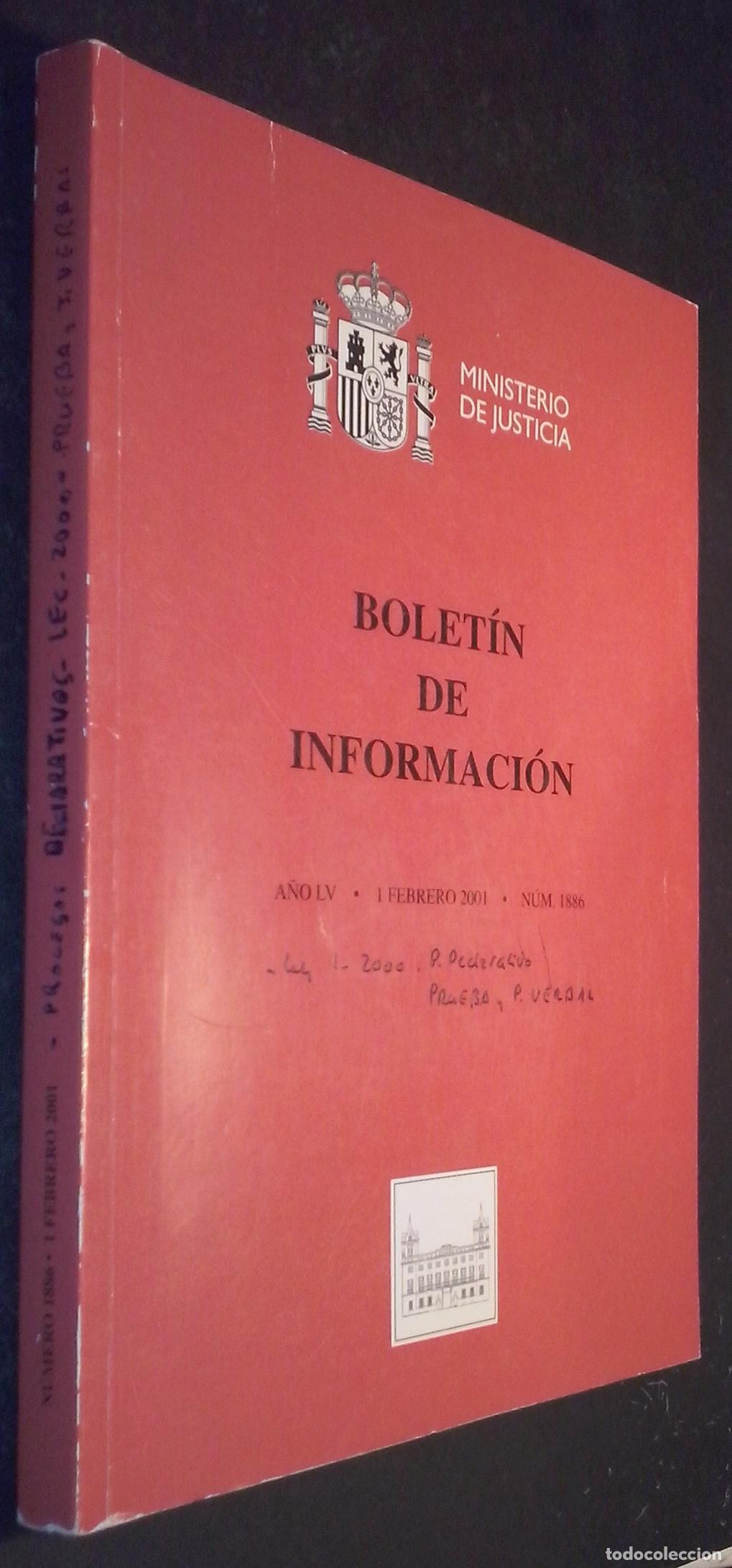 books: Bolet&iacute;n de Informaci&oacute;n. A&ntilde;o LV. 1 Febrero 2001. N&ordm; 1886 - REVISTA: