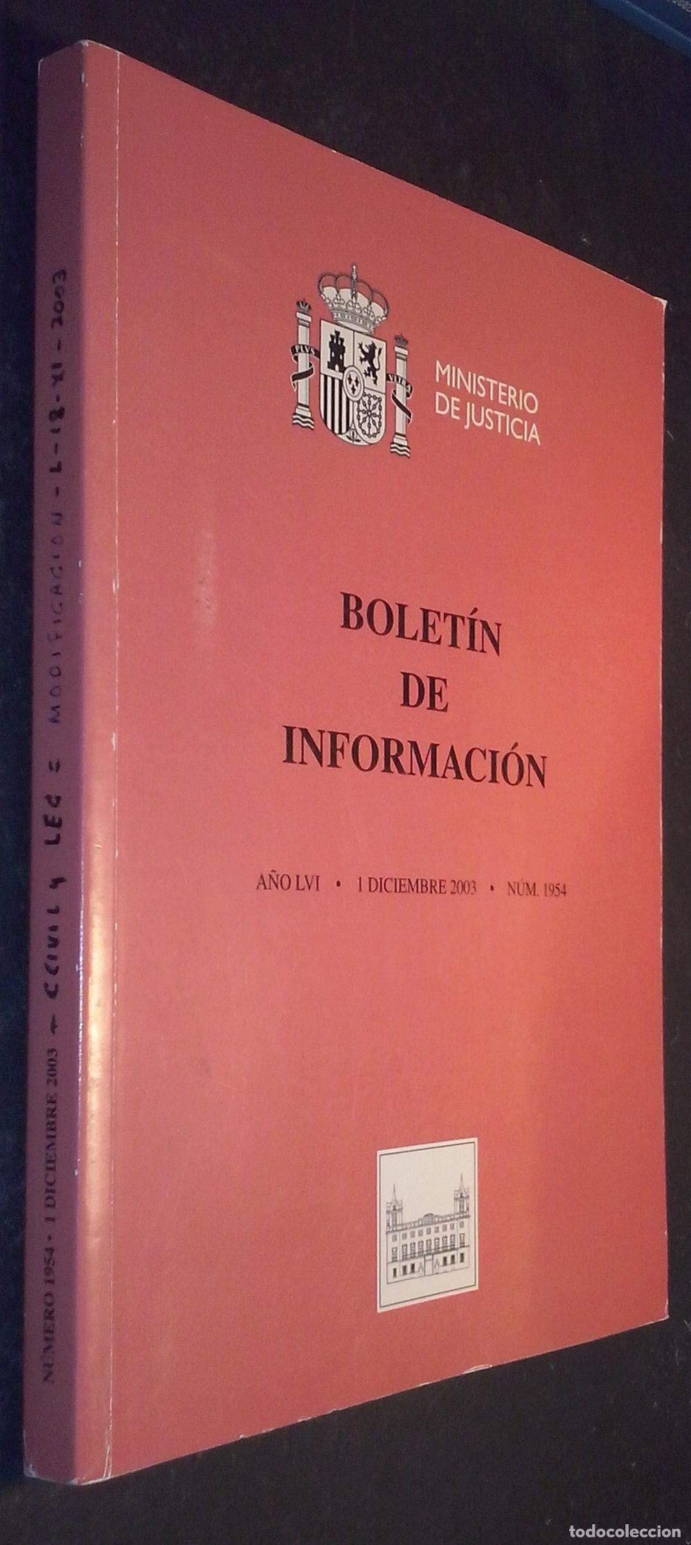 B&uuml;cher: Bolet&iacute;n de Informaci&oacute;n. A&ntilde;o LVI. 1 Diciembre 2003. N&ordm; 1954 - REVISTA: