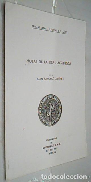 Libri di seconda mano: Notas de la Real Academia - BARCEL&Oacute; JIM&Eacute;NEZ, Juan: