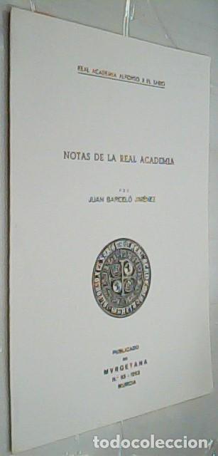 Libri di seconda mano: Notas de la Real Academia - BARCEL&Oacute; JIM&Eacute;NEZ, Juan: