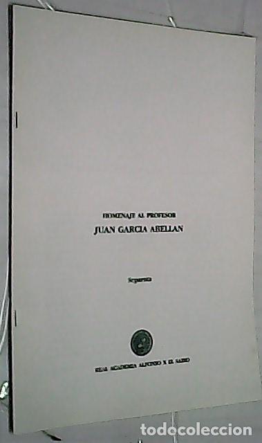 books: Homenaje al profesor Juan Garc&iacute;a Abell&aacute;n. La Murcia de 1934, vista por Ignacio Agust&iacute;. Separata - RU