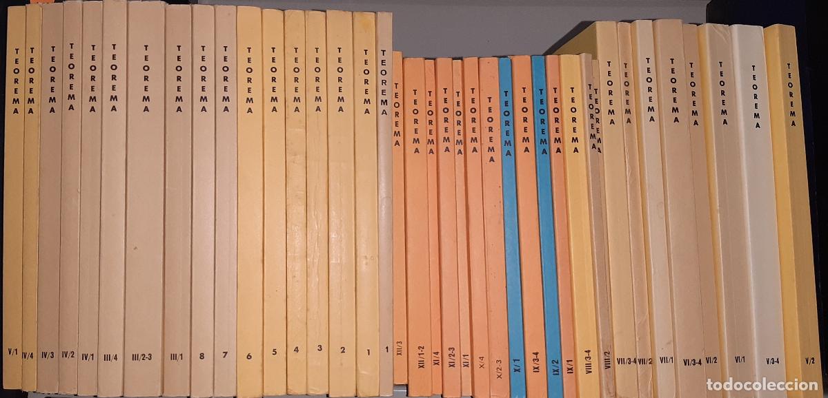 B&uuml;cher: Teorema. Universidad de Valencia. 38 TOMOS correlativos. Desde N&ordm; 1, marzo 1971, hasta Volumen XIII/