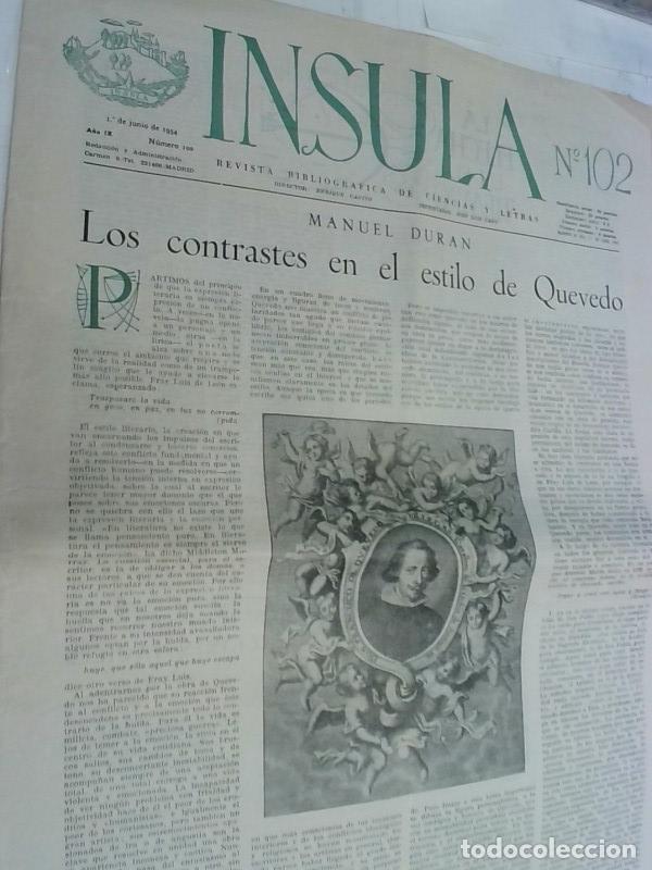 Libri di seconda mano: Insula n&ordm; 102, A&ntilde;o IX. Manuel Dur&aacute;n: Los contrastes en el estilo de Quevedo - Autores Varios: