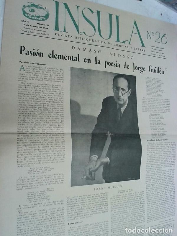 books: Insula n&ordm; 26, A&ntilde;o III. D&aacute;maso Alonso: Pasi&oacute;n elemental en la poes&iacute;a de Jorge Guill&eacute;n - Autores Vario
