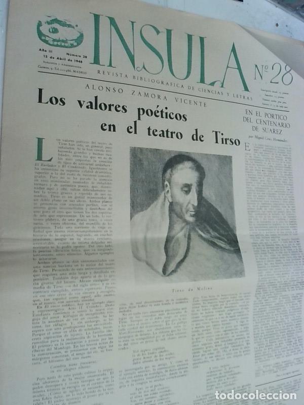 Libri di seconda mano: Insula n&ordm; 28, A&ntilde;o III. Alonso Zamora Vicente: Los valores po&eacute;ticos en el teatro de Tirso - Autores V