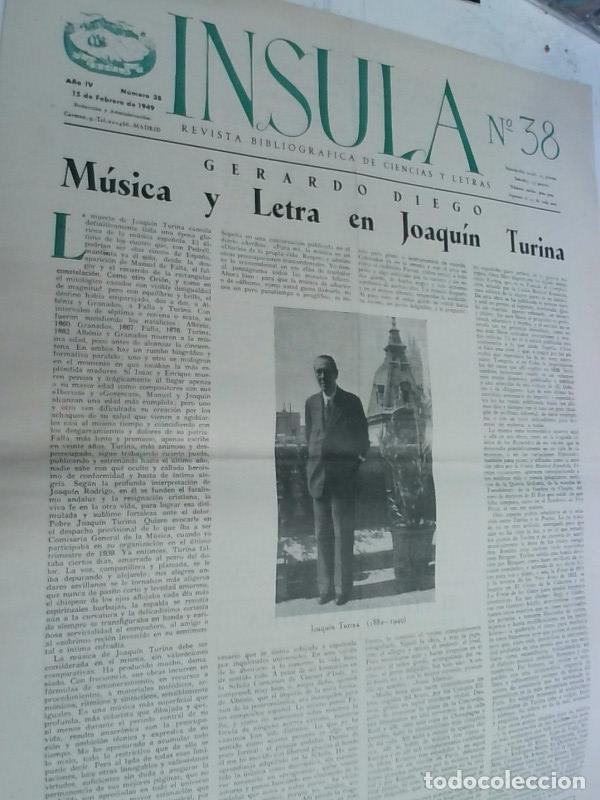 B&uuml;cher: Insula n&ordm; 38, A&ntilde;o IV. Gerardo Diego: M&uacute;sica y letra en Joaqu&iacute;n Turina - Autores Varios: