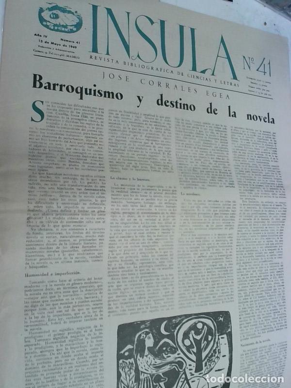 books: Insula n&ordm; 41, A&ntilde;o IV. Jos&eacute; Corrales Egea: Barroquismo y destino de la novela - Autores Varios: