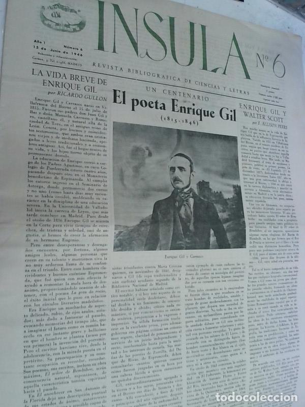 Libros: Insula n&ordm; 6, A&ntilde;o I. El poeta Enrique Gil (1815 - 1846) - Autores Varios:
